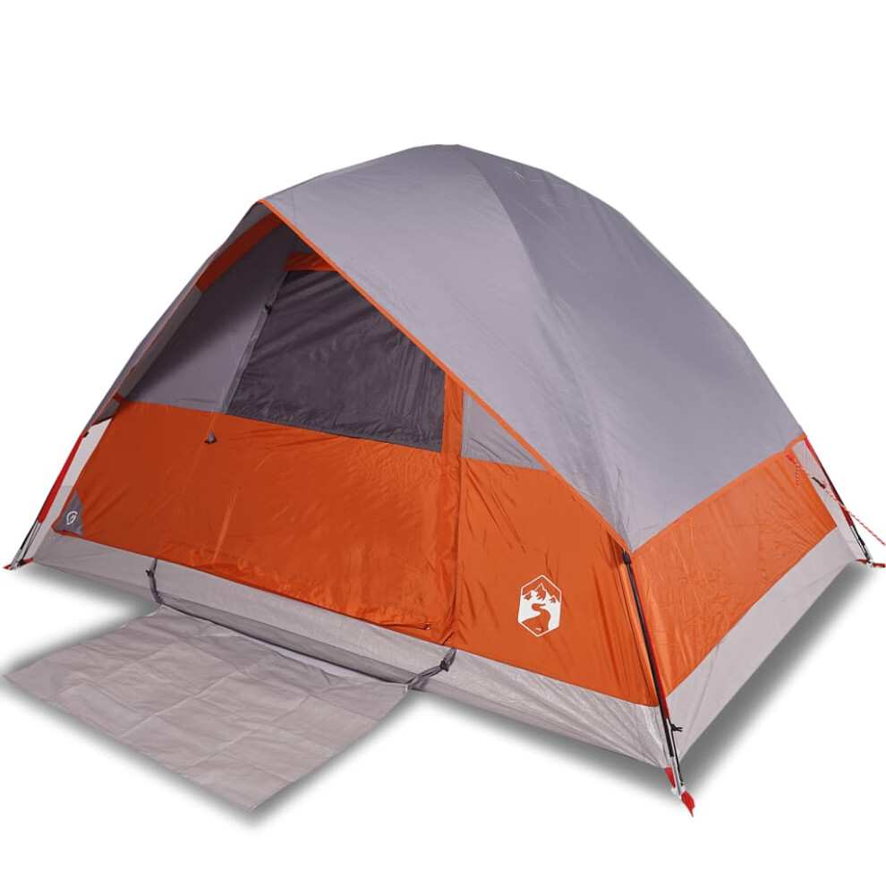 (Grey and orange, 215 x 213 x 149/154 cm) vidaXL Camping Tent Dome 2-Person Lightweight Tent Dome Tent Blue Waterproof