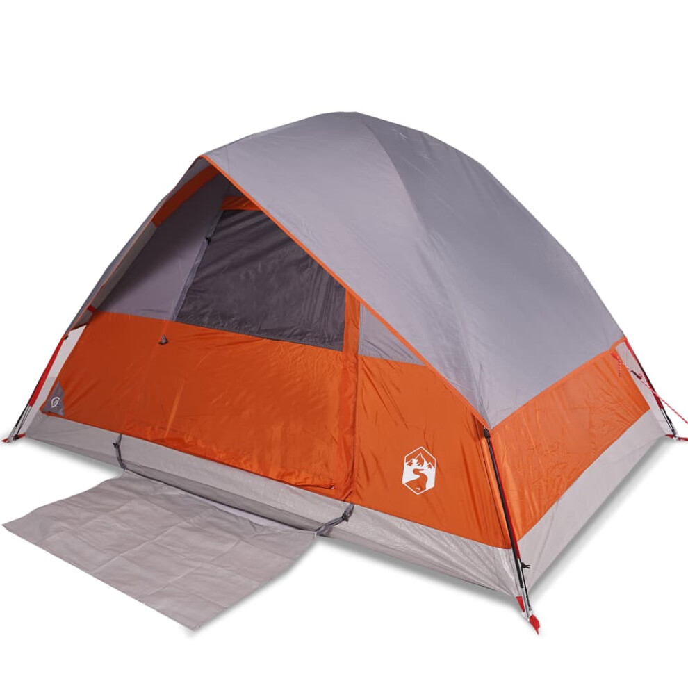 (Grey and orange, 215 x 150 x 127 cm) vidaXL Camping Tent Dome 2-Person Lightweight Tent Dome Tent Blue Waterproof