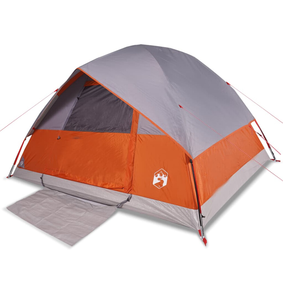 Vidaxl (Grey And Orange, 305 X 305 X 183 Cm) Camping Tent Dome 2-Person Lightweight Tent Dome Tent Blue Waterproof