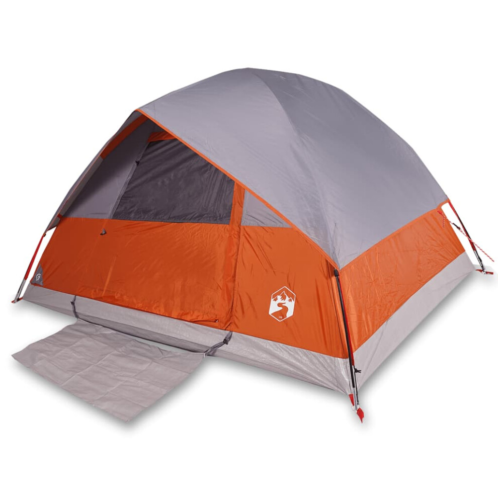 (Grey and orange, 213 x 213 x 132 cm) vidaXL Camping Tent Dome 2-Person Lightweight Tent Dome Tent Blue Waterproof