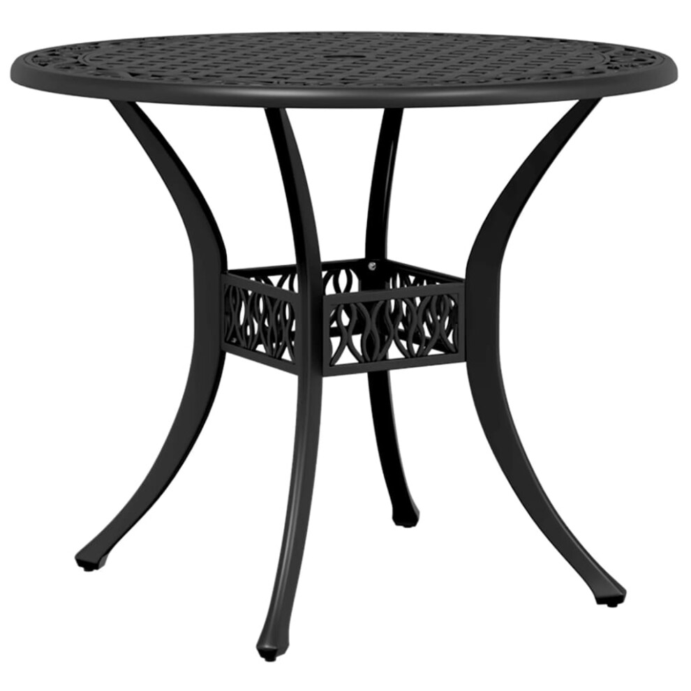 (black) vidaXL Garden Table Outdoor Dining Table Patio Side Table Green Cast Aluminium