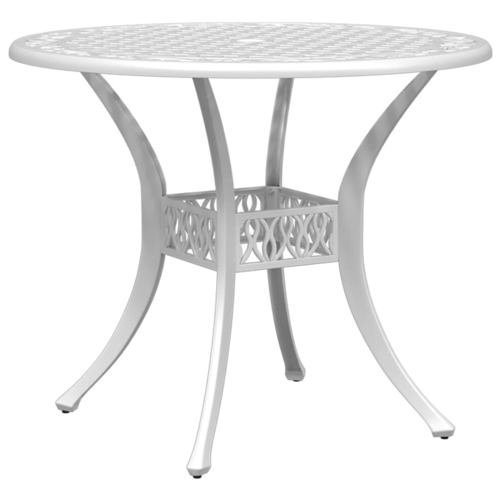 (white) vidaXL Garden Table Outdoor Dining Table Patio Side Table Green Cast Aluminium