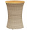 VidaXL (beige) vidaXL Garden Side Table Dining Table Drum Shape Poly Rattan and Solid Wood 6