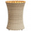 VidaXL (beige) vidaXL Garden Side Table Dining Table Drum Shape Poly Rattan and Solid Wood 5