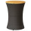 VidaXL (black) vidaXL Garden Side Table Dining Table Drum Shape Poly Rattan and Solid Wood 2
