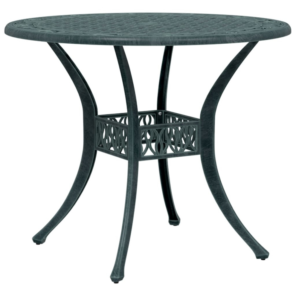 (green) vidaXL Garden Table Outdoor Dining Table Patio Side Table Green Cast Aluminium