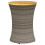 VidaXL (grey) vidaXL Garden Side Table Dining Table Drum Shape Poly Rattan and Solid Wood 1