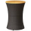 VidaXL (black) vidaXL Garden Side Table Dining Table Drum Shape Poly Rattan and Solid Wood 6