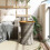 VidaXL (grey) vidaXL Garden Side Table Dining Table Drum Shape Poly Rattan and Solid Wood 3
