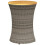 VidaXL (grey) vidaXL Garden Side Table Dining Table Drum Shape Poly Rattan and Solid Wood 6