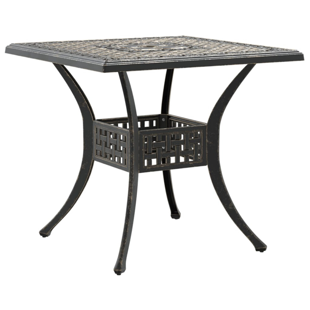 (bronze) vidaXL Garden Table Outdoor Dining Table Patio Side Table Black Cast Aluminium