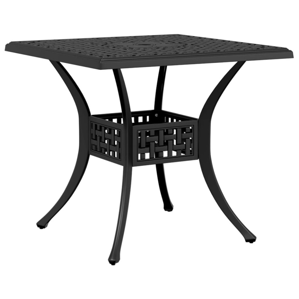 (black) vidaXL Garden Table Outdoor Dining Table Patio Side Table Black Cast Aluminium