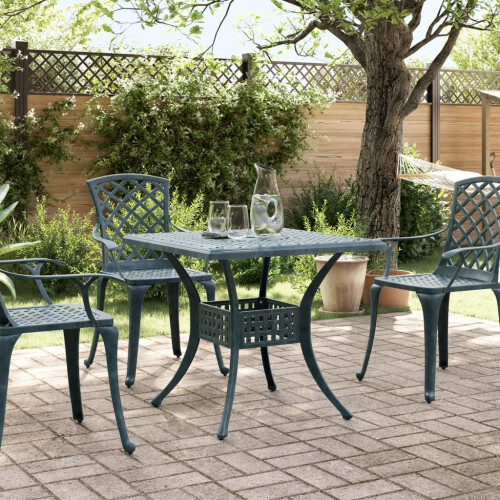 VidaXL vidaXL Gartentisch Grün 80x80x75 cm Aluminiumguss 2