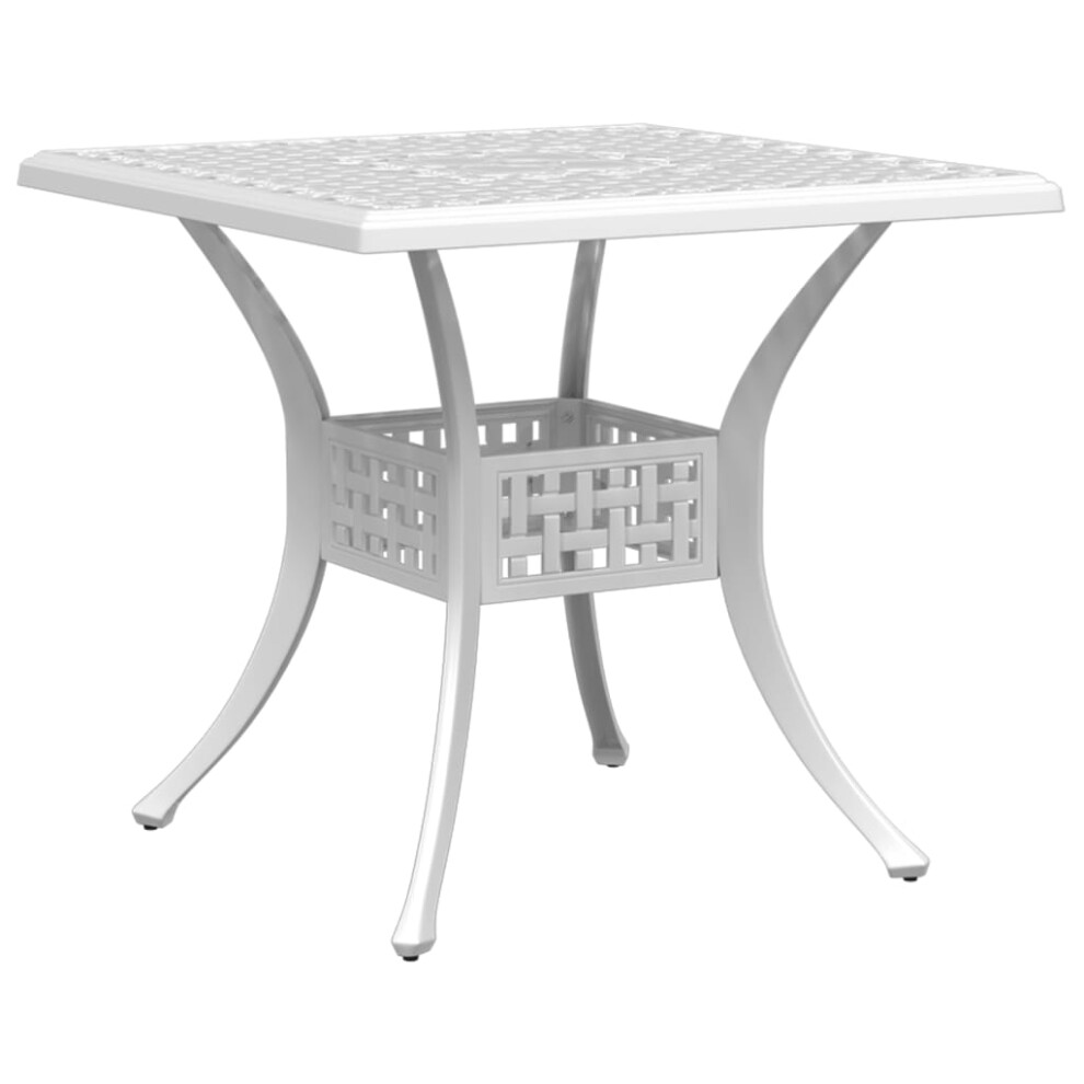 (white) vidaXL Garden Table Outdoor Dining Table Patio Side Table Black Cast Aluminium