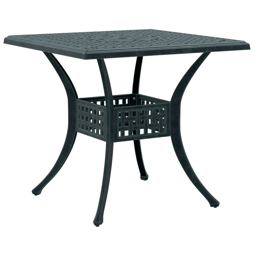 (green) vidaXL Garden Table Outdoor Dining Table Patio Side Table Black Cast Aluminium