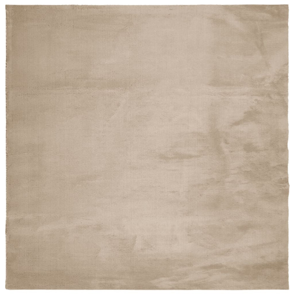 Vidaxl (Sand, 160 X 160 Cm) Rug Short Pile Soft And Washable Floor Mat Area Rug Bedroom Carpet