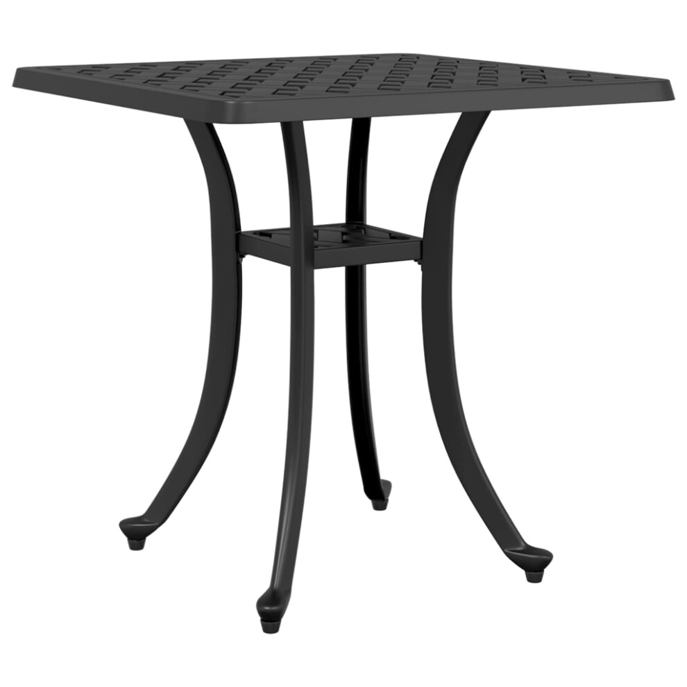 (black) vidaXL Garden Table Outdoor Table Patio Dining Table Bronze Cast Aluminium