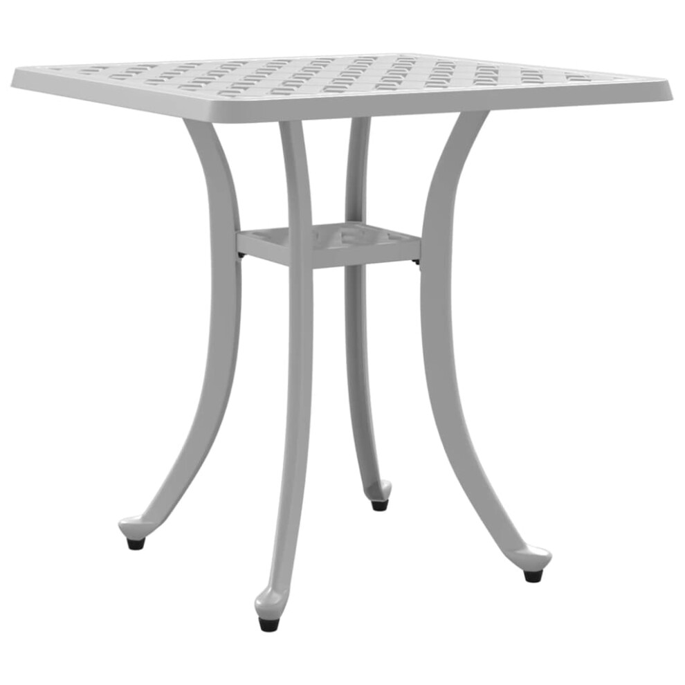 (white) vidaXL Garden Table Outdoor Table Patio Dining Table Bronze Cast Aluminium