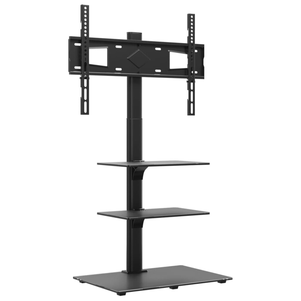 (3-Tiers) vidaXL Corner TV Stand for 32-65 Inch Swivel Cantilever TV Floor Stand Black