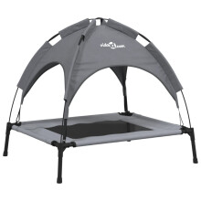 (76 x 62 x 72 cm) vidaXL Dog Bed with Canopy Elevated Dog Cot Anthracite Oxford Fabric and Steel