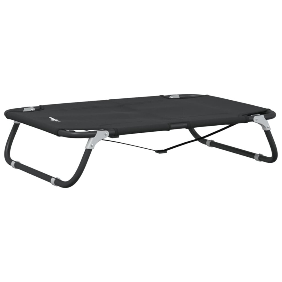 Vidaxl Anthracite (80 X 55 X 18 Cm) Dog Bed Foldable Raised Dog Cot Oxford Fabric And Steel
