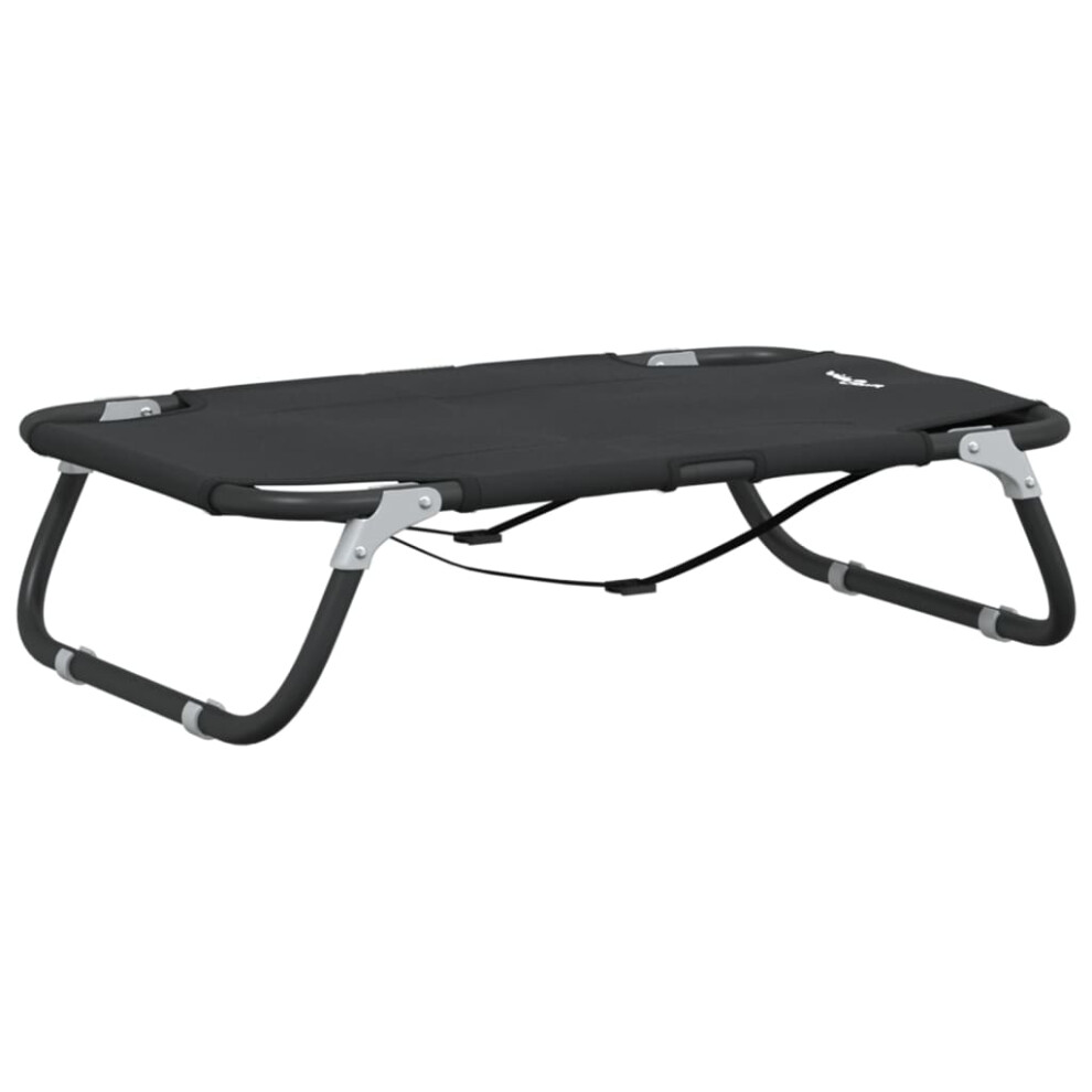 Vidaxl (70 X 46 X 18 Cm) Dog Bed Foldable Raised Dog Cot Anthracite Oxford Fabric And Steel