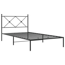 (black, 100x190 cm/with headboard) vidaXL Metal Bed Frame with Headboard and Footboard Bed Base Black 80x200 cm