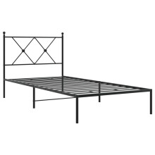 (black, 90x190 cm/with headboard) vidaXL Metal Bed Frame with Headboard and Footboard Bed Base Black 80x200 cm