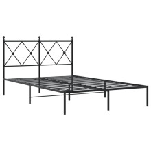(black, 120x190 cm/with headboard) vidaXL Metal Bed Frame with Headboard and Footboard Bed Base Black 80x200 cm