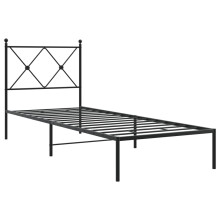 (black, 80x190 cm/with headboard) vidaXL Metal Bed Frame with Headboard and Footboard Bed Base Black 80x200 cm