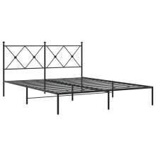 (black, 160x200 cm/with headboard) vidaXL Metal Bed Frame with Headboard and Footboard Bed Base Black 80x200 cm