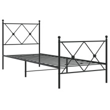 (black, 90x190 cm/with headboard & footboard) vidaXL Metal Bed Frame with Headboard and Footboard Bed Base Black 80x200 cm