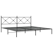 (black, 200x200 cm/with headboard) vidaXL Metal Bed Frame with Headboard and Footboard Bed Base Black 80x200 cm