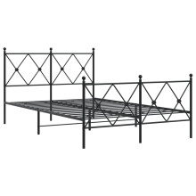 (black, 120x200 cm/with headboard & footboard) vidaXL Metal Bed Frame with Headboard and Footboard Bed Base Black 80x200 cm