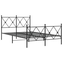 (black, 120x190 cm/with headboard & footboard) vidaXL Metal Bed Frame with Headboard and Footboard Bed Base Black 80x200 cm