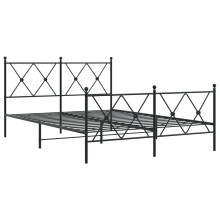 (black, 137x190 cm/with headboard & footboard) vidaXL Metal Bed Frame with Headboard and Footboard Bed Base Black 80x200 cm