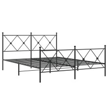 (black, 150x200 cm/with headboard & footboard) vidaXL Metal Bed Frame with Headboard and Footboard Bed Base Black 80x200 cm