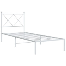 (white, 75x190 cm/with headboard) vidaXL Metal Bed Frame with Headboard and Footboard Bed Base Black 80x200 cm