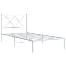 (white, 90x200 cm/with headboard) vidaXL Metal Bed Frame with Headboard and Footboard Bed Base Black 80x200 cm