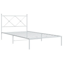 (white, 100x200 cm/with headboard) vidaXL Metal Bed Frame with Headboard and Footboard Bed Base Black 80x200 cm