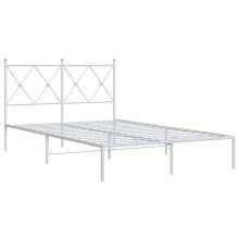 (white, 120x200 cm/with headboard) vidaXL Metal Bed Frame with Headboard and Footboard Bed Base Black 80x200 cm