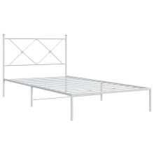 (white, 107x203 cm/with headboard) vidaXL Metal Bed Frame with Headboard and Footboard Bed Base Black 80x200 cm