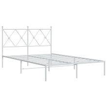 (white, 120x190 cm/with headboard) vidaXL Metal Bed Frame with Headboard and Footboard Bed Base Black 80x200 cm