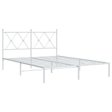 (white, 140x190 cm/with headboard) vidaXL Metal Bed Frame with Headboard and Footboard Bed Base Black 80x200 cm