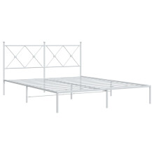 (white, 150x200 cm/with headboard) vidaXL Metal Bed Frame with Headboard and Footboard Bed Base Black 80x200 cm