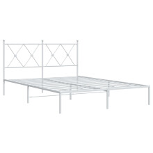 (white, 135x190 cm/with headboard) vidaXL Metal Bed Frame with Headboard and Footboard Bed Base Black 80x200 cm