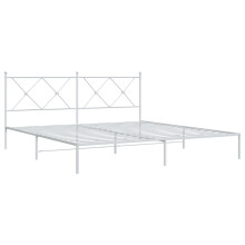 (white, 183x213 cm/with headboard) vidaXL Metal Bed Frame with Headboard and Footboard Bed Base Black 80x200 cm