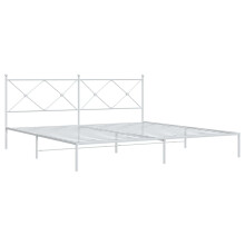 (white, 200x200cm/with headboard) vidaXL Metal Bed Frame with Headboard and Footboard Bed Base Black 80x200 cm