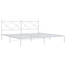 (white, 193x203 cm/with headboard) vidaXL Metal Bed Frame with Headboard and Footboard Bed Base Black 80x200 cm