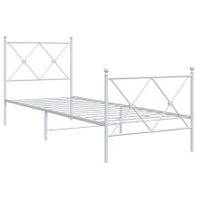 (white, 75x190cm/with headboard & footboard) vidaXL Metal Bed Frame with Headboard and Footboard Bed Base Black 80x200 cm